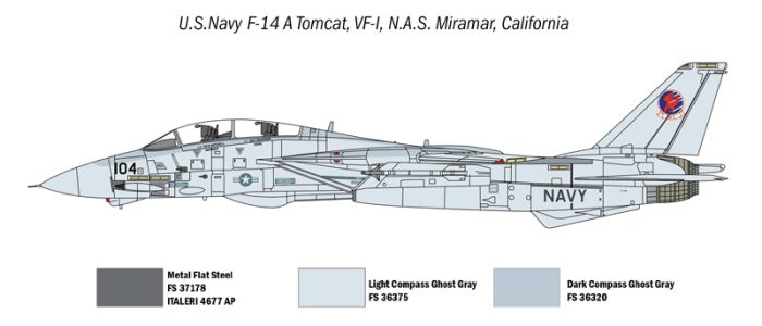 F14A e A 4F Top Gun set 2 modelli Italeri 1-72