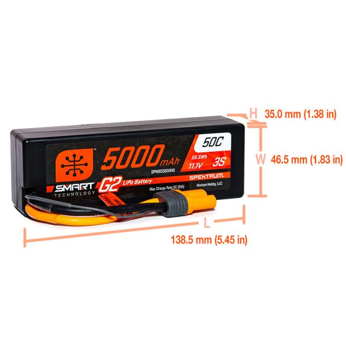 Batteria LIPO G2 5000 3s 11,1V 50c IC5