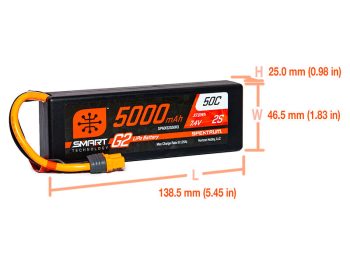 Batteria LIPO G2 5000 2s 7,4v 50C