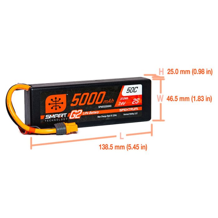 Batteria LIPO G2 5000 2s 7,4v 50C