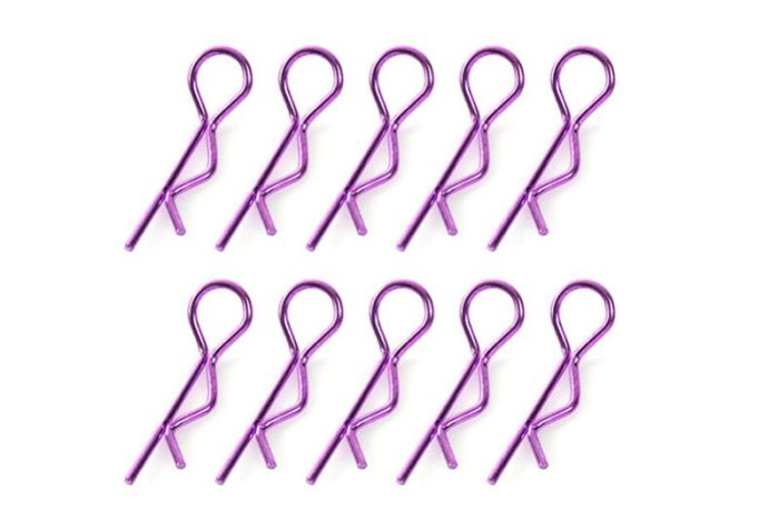 Body Clips - 45° Bent - Medium - Purple - 10 pcs