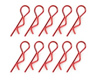 Team Corally - Body Clips - 45° Bent - Small - Red - 10 pcs